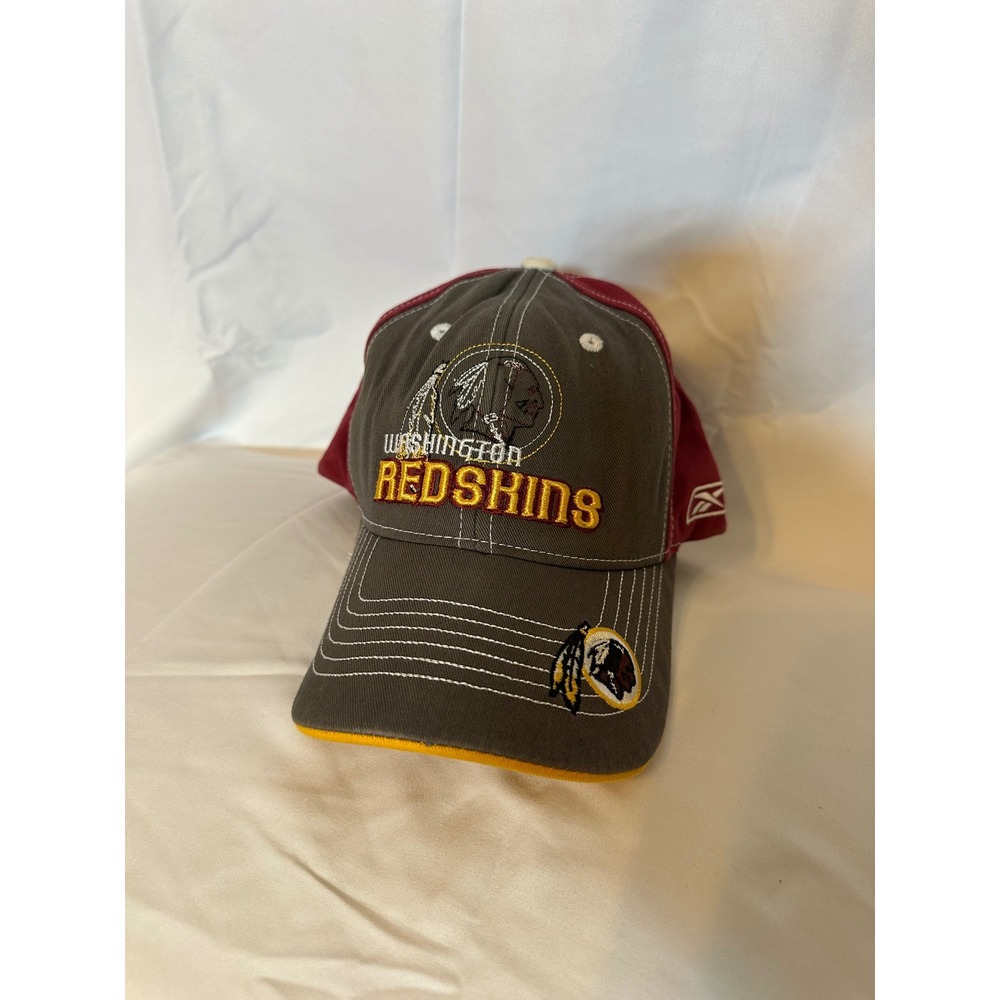 Reebok NFL Washington Redskins Youth Hat Grey Burgundy Embroidered Cap OSFA